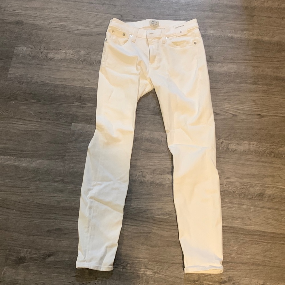 J Crew Toothpick White Jeans Size 27